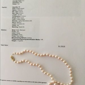 16” Pinkish Whit Cultured Pearl Necklace